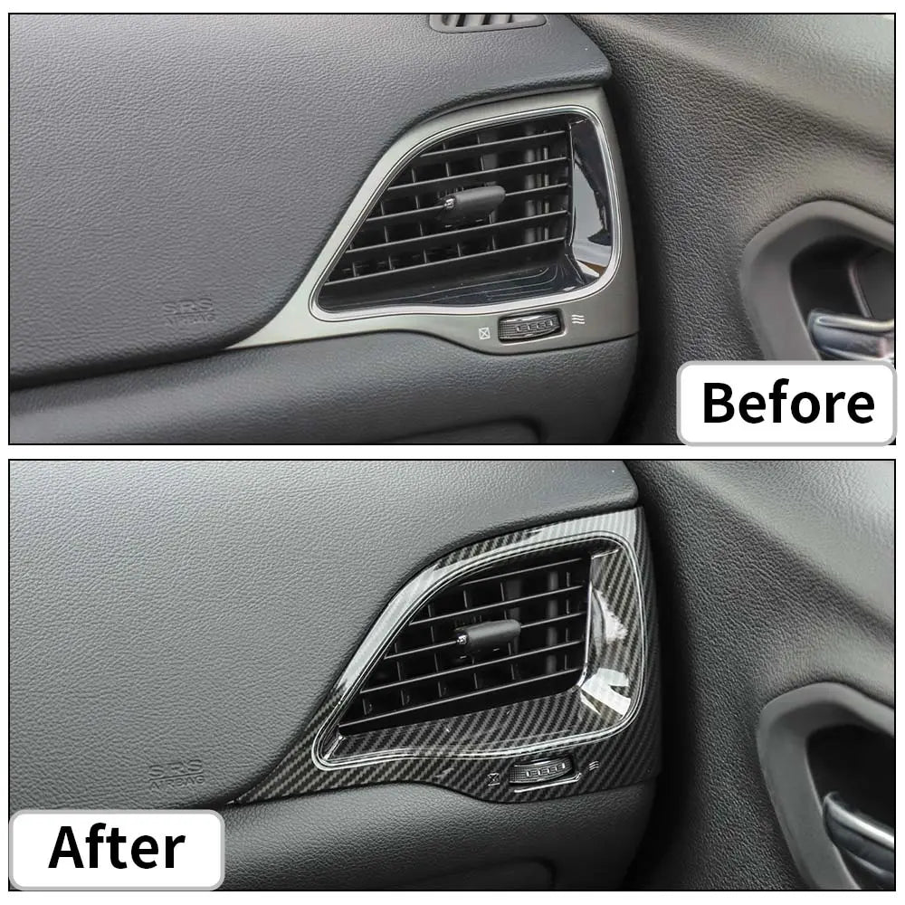 For 2019+ Jeep Cherokee Dashboard Side & Rear Air Vent Outlet Cover Trim Bezels