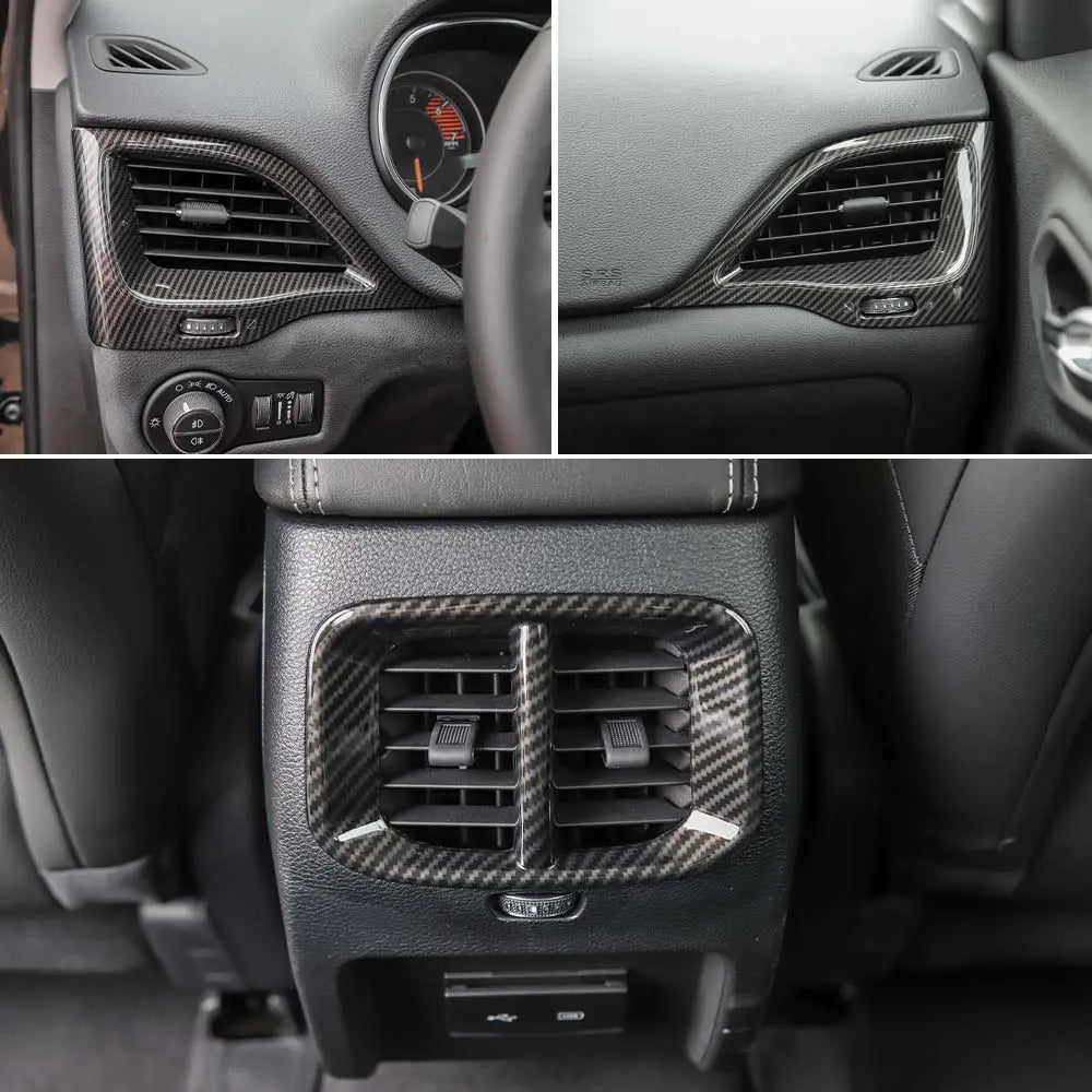 For 2019+ Jeep Cherokee Dashboard Side & Rear Air Vent Outlet Cover Trim Bezels
