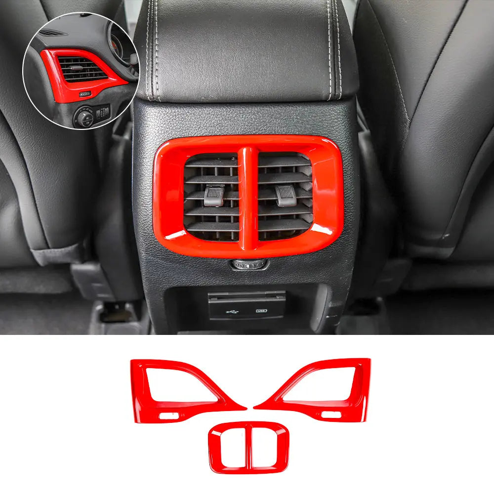For 2019+ Jeep Cherokee Dashboard Side & Rear Air Vent Outlet Cover Trim Bezels