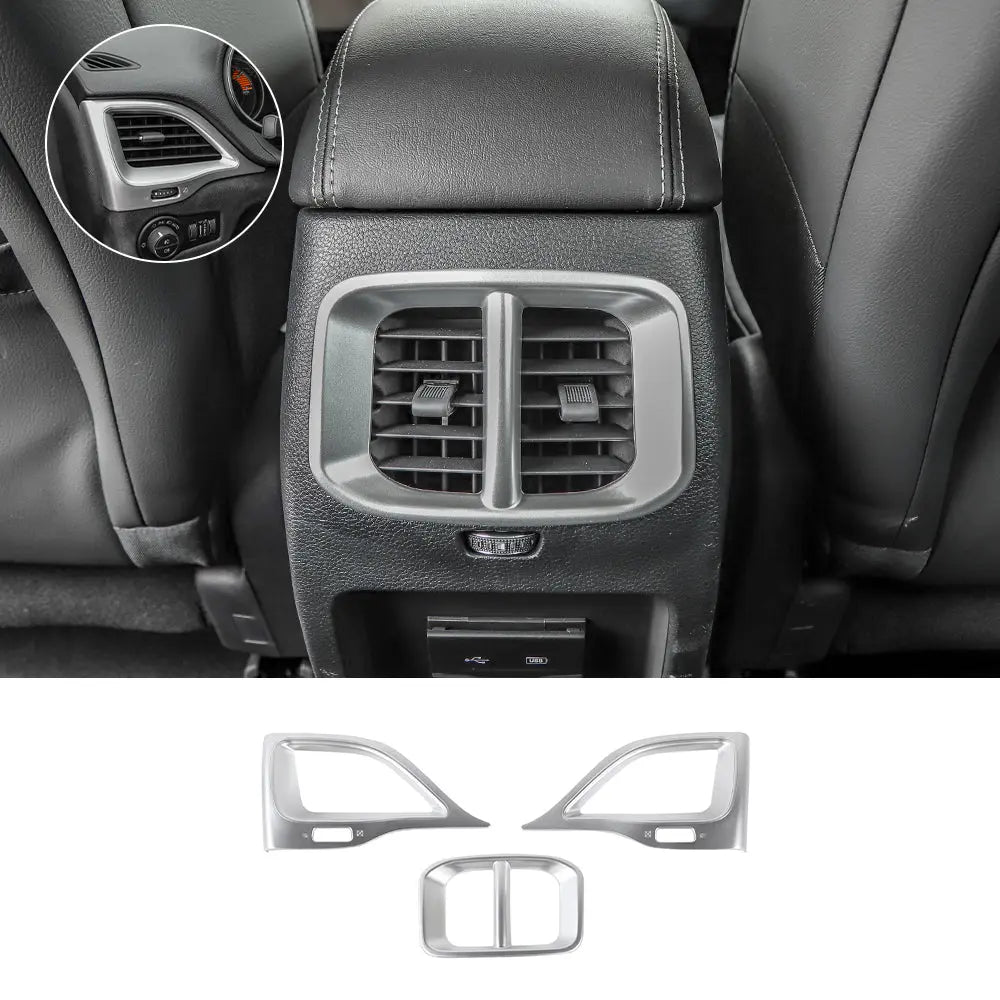 For 2019+ Jeep Cherokee Dashboard Side & Rear Air Vent Outlet Cover Trim Bezels