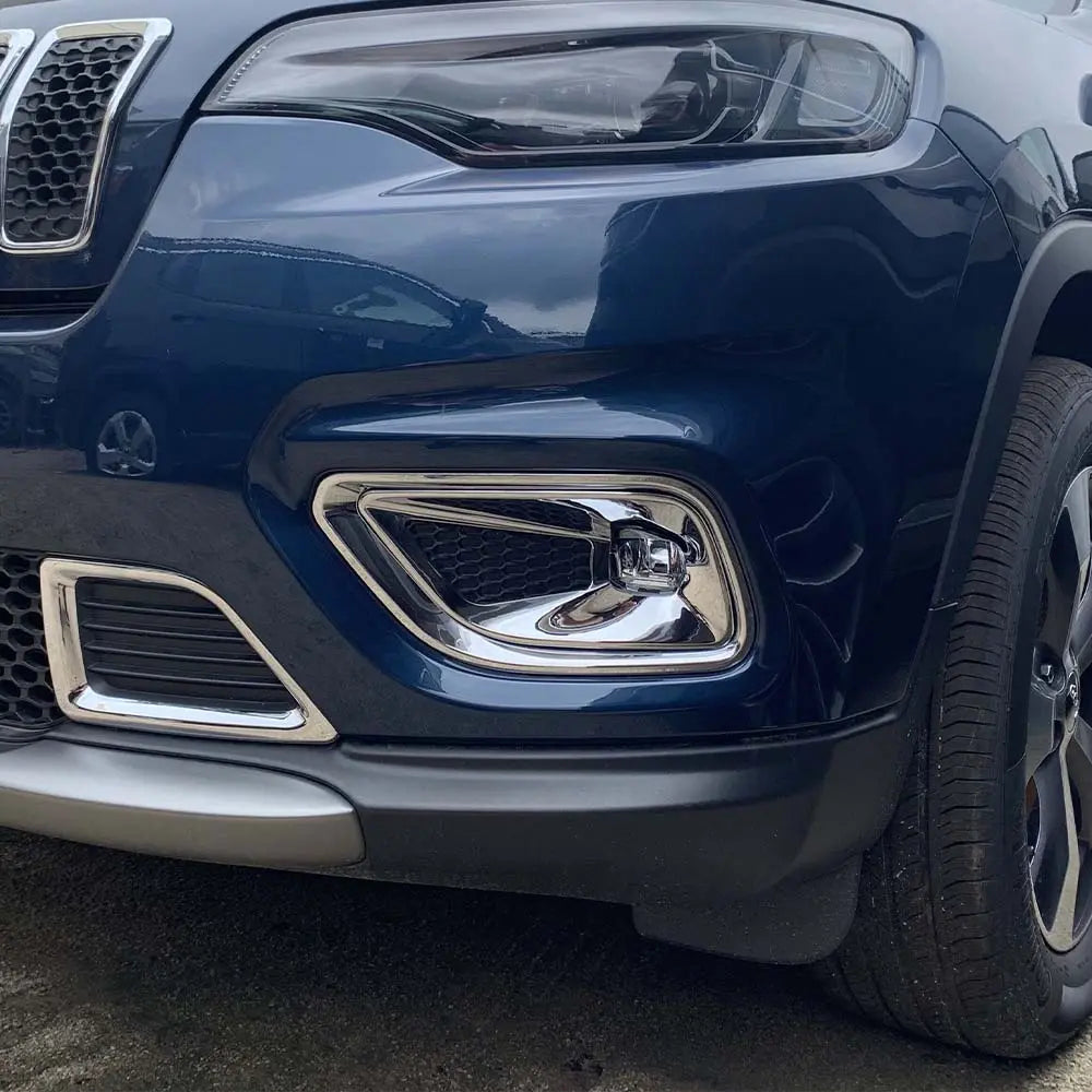 For 2019+ Jeep Cherokee Overland Latitude Limited Front Fog Lamp Light Bezels Trim