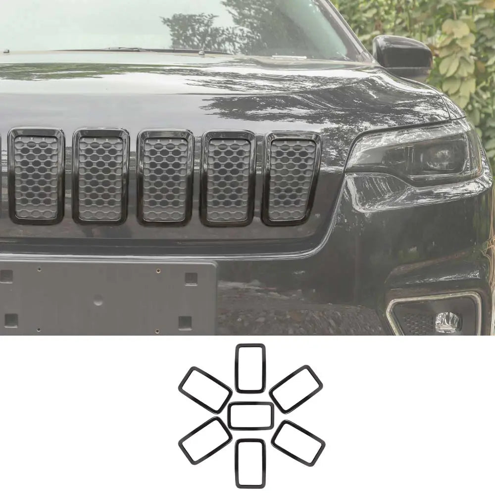 For 2019+ Jeep Cherokee Front Grille Inserts Cover Trim Kit