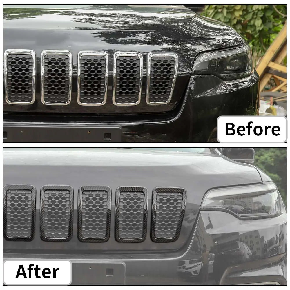 For 2019+ Jeep Cherokee Front Grille Inserts Cover Trim Kit