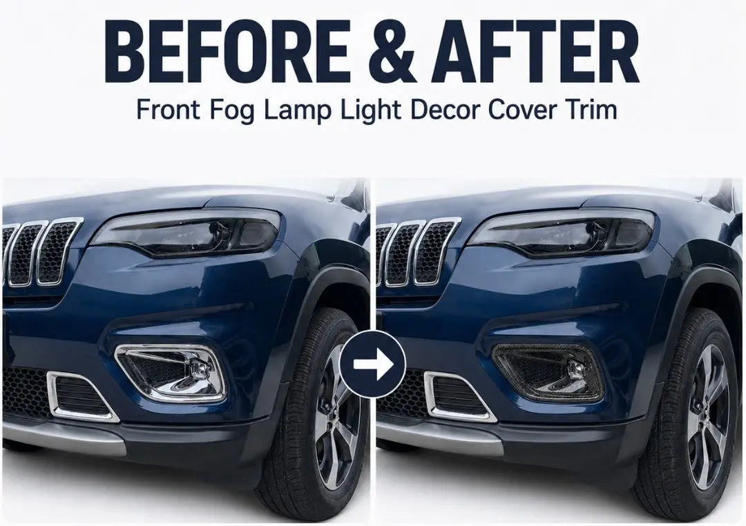 For 2019+ Jeep Cherokee Overland Latitude Limited Front Fog Lamp Light Bezels Trim