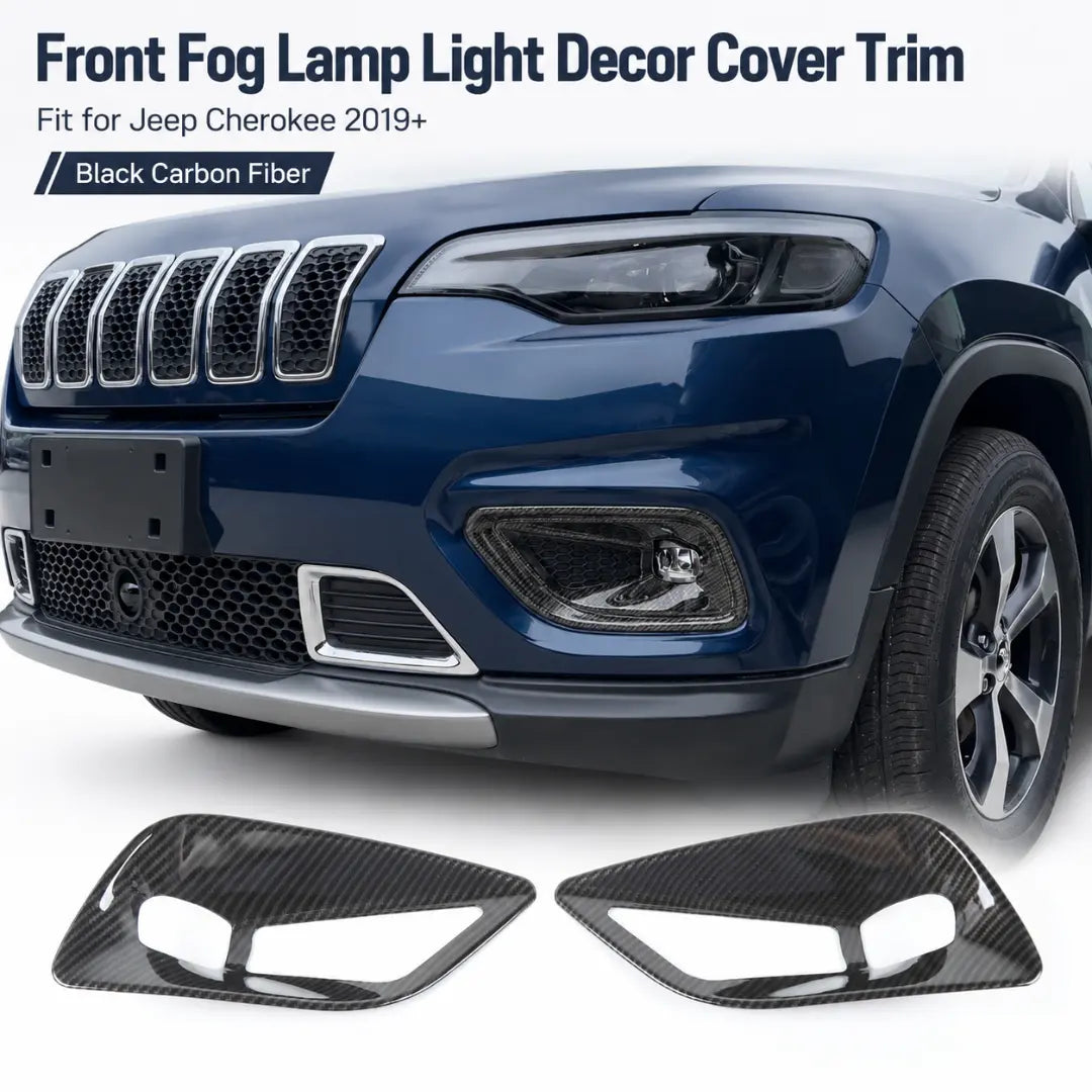 For 2019+ Jeep Cherokee Overland Latitude Limited Front Fog Lamp Light Bezels Trim