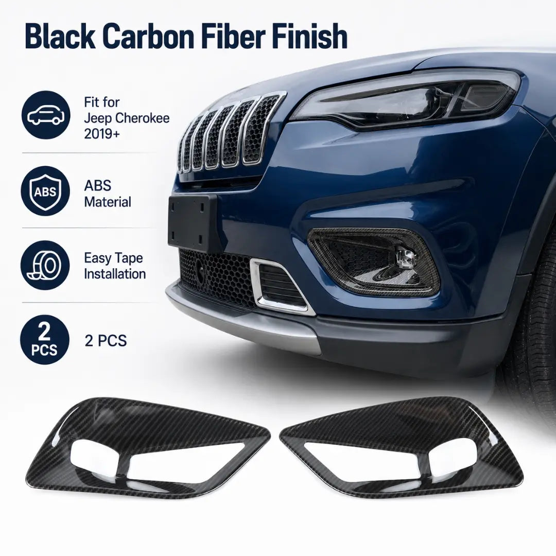 For 2019+ Jeep Cherokee Overland Latitude Limited Front Fog Lamp Light Bezels Trim
