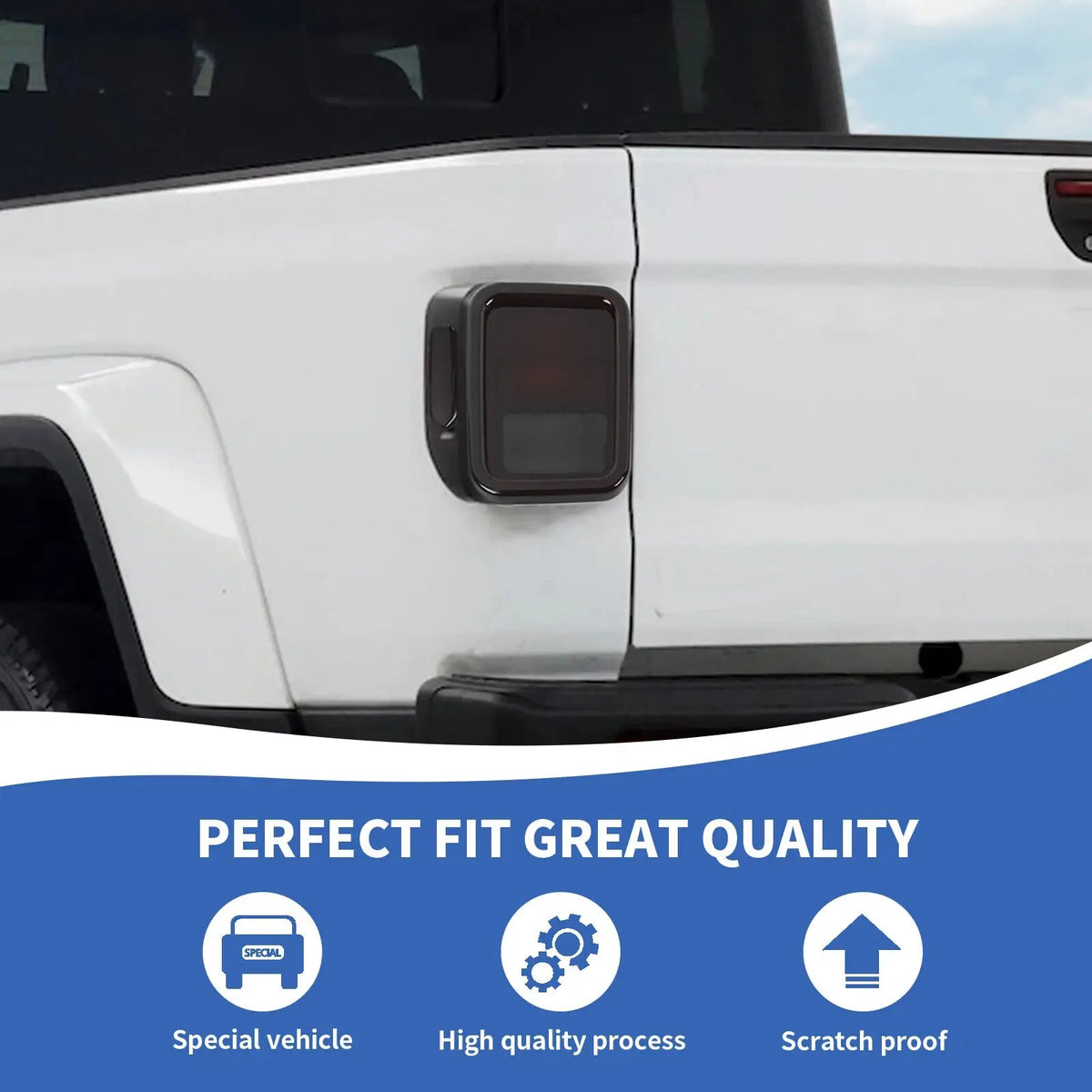 For 2019+ Jeep Gladiator JT Exterior Rear Taillight Halogen Lamp Guard Trim Cover (4 pcs)