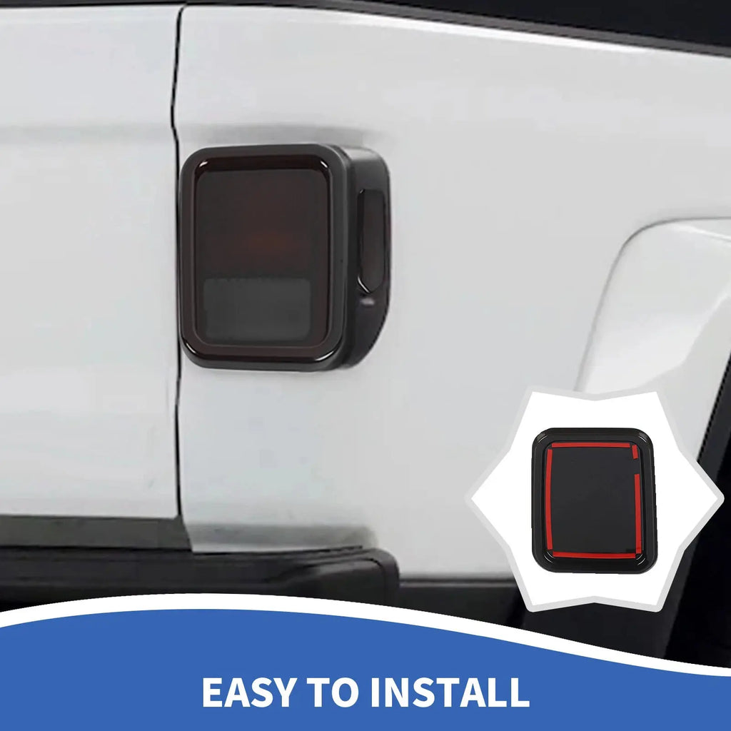 For 2019+ Jeep Gladiator JT Exterior Rear Taillight Halogen Lamp Guard Trim Cover (4 pcs)
