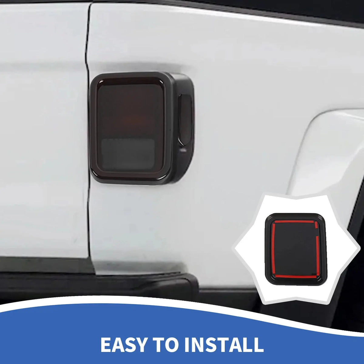 For 2019+ Jeep Gladiator JT Exterior Rear Taillight Halogen Lamp Guard Trim Cover (4 pcs)