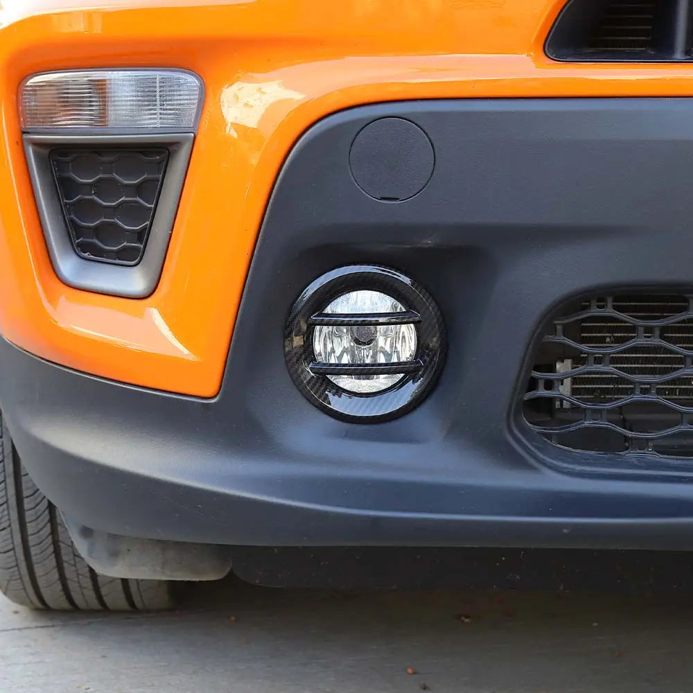 For 2019+ Jeep Renegade 2x Exterior Front Fog Light Lamp Guards Bezel Trim
