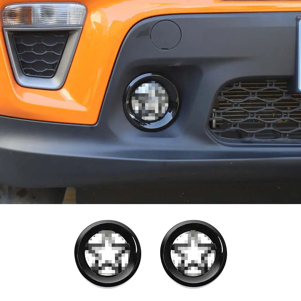 For 2019+ Jeep Renegade 2x Exterior Front Fog Light Lamp Guards Bezel Trim