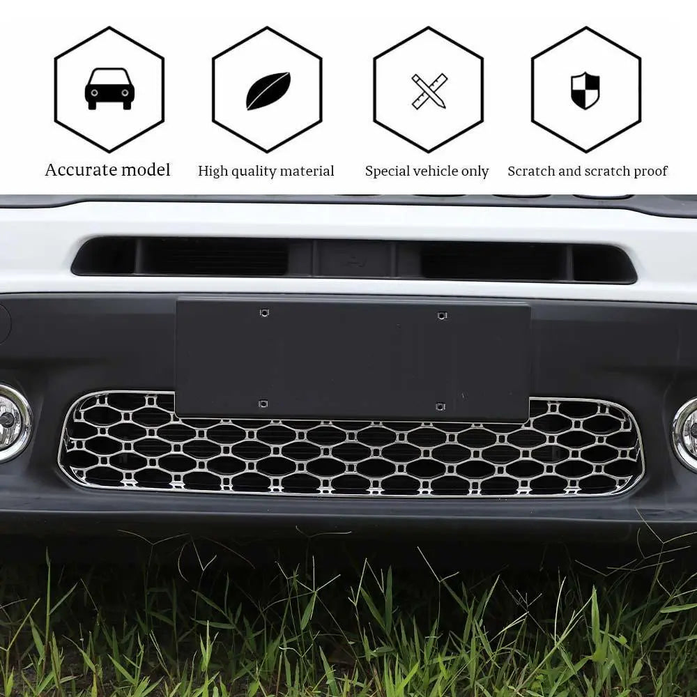 For 2019+ Jeep Renegade Front Bumper Grille Mesh Insect Net Decor Cover Trim Chrome