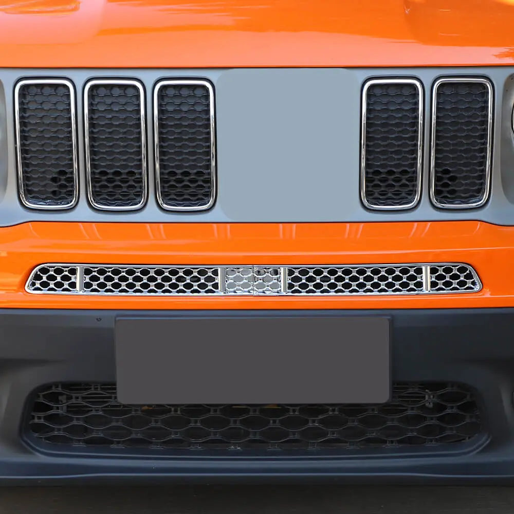 For 2019+ Jeep Renegade Front Face Grille Insect Mesh Net Decor Cover Chrome