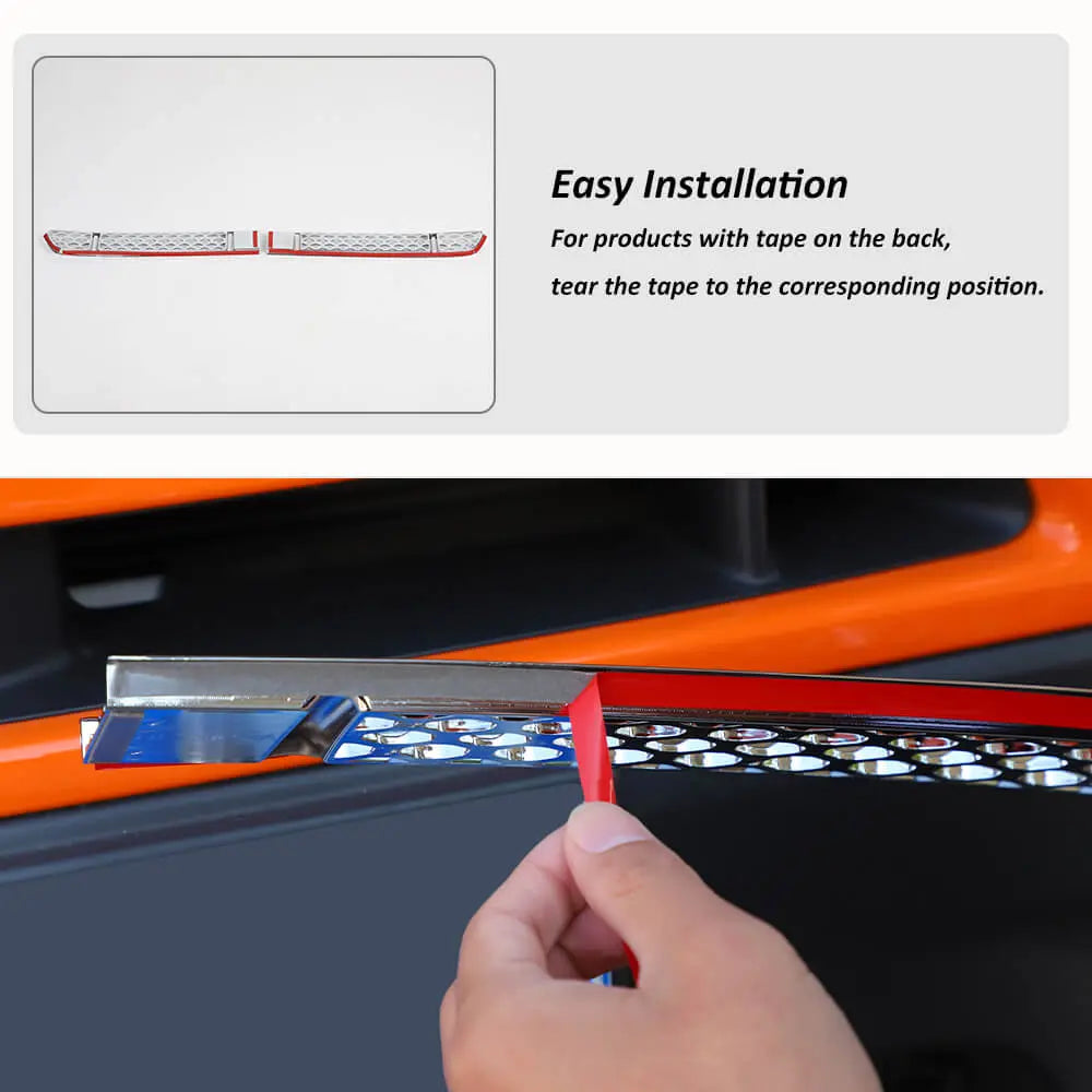 For 2019+ Jeep Renegade Front Face Grille Insect Mesh Net Decor Cover Chrome