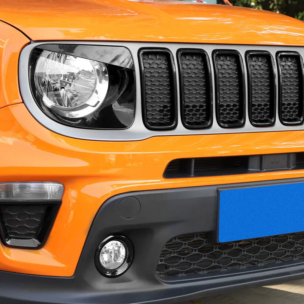 For 2019+ Jeep Renegade Front Grill Inserts & Headlight Bezels Angry Eyes Trim