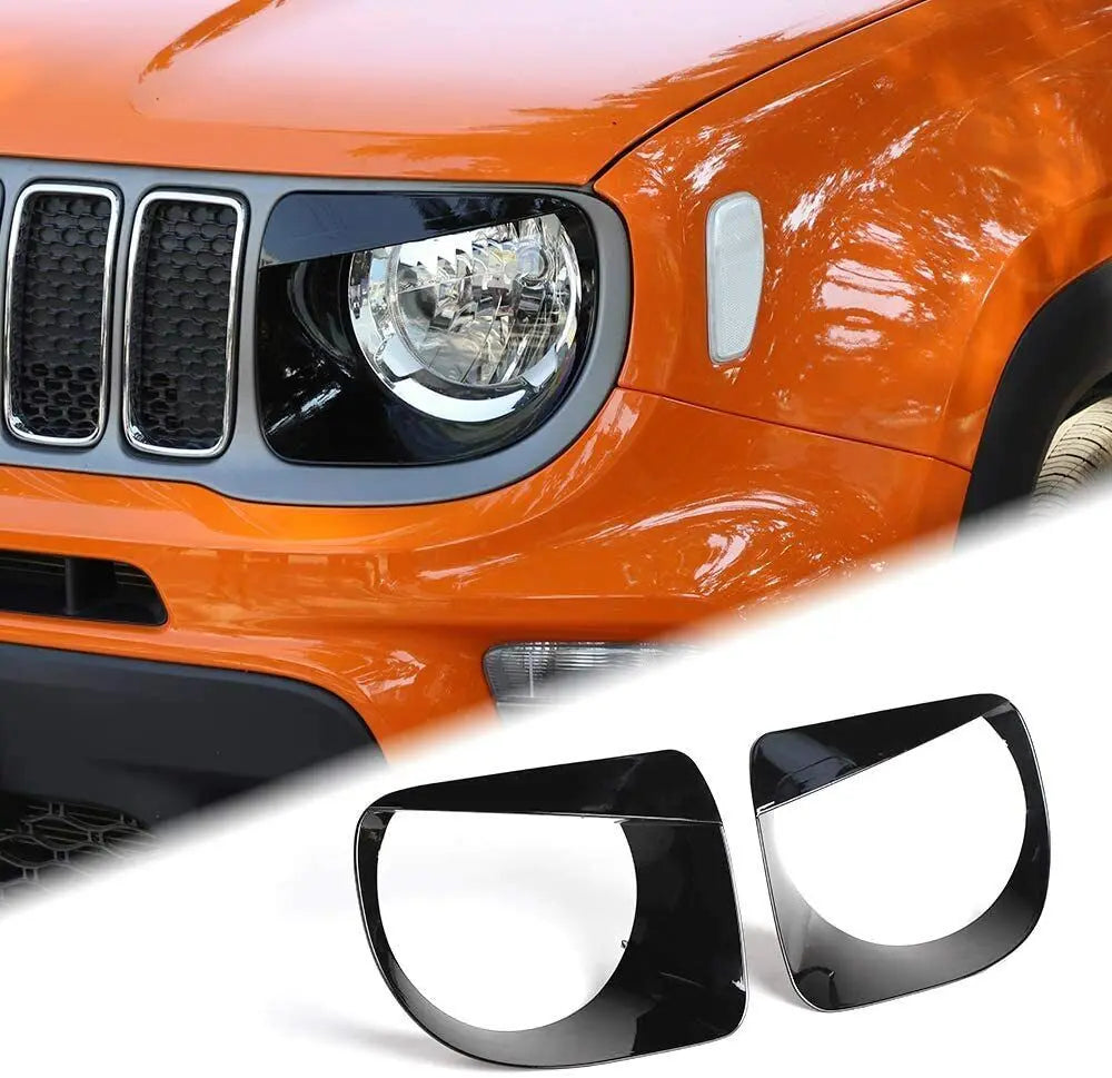 For 2019+ Jeep Renegade Front Grill Inserts & Headlight Bezels Angry Eyes Trim