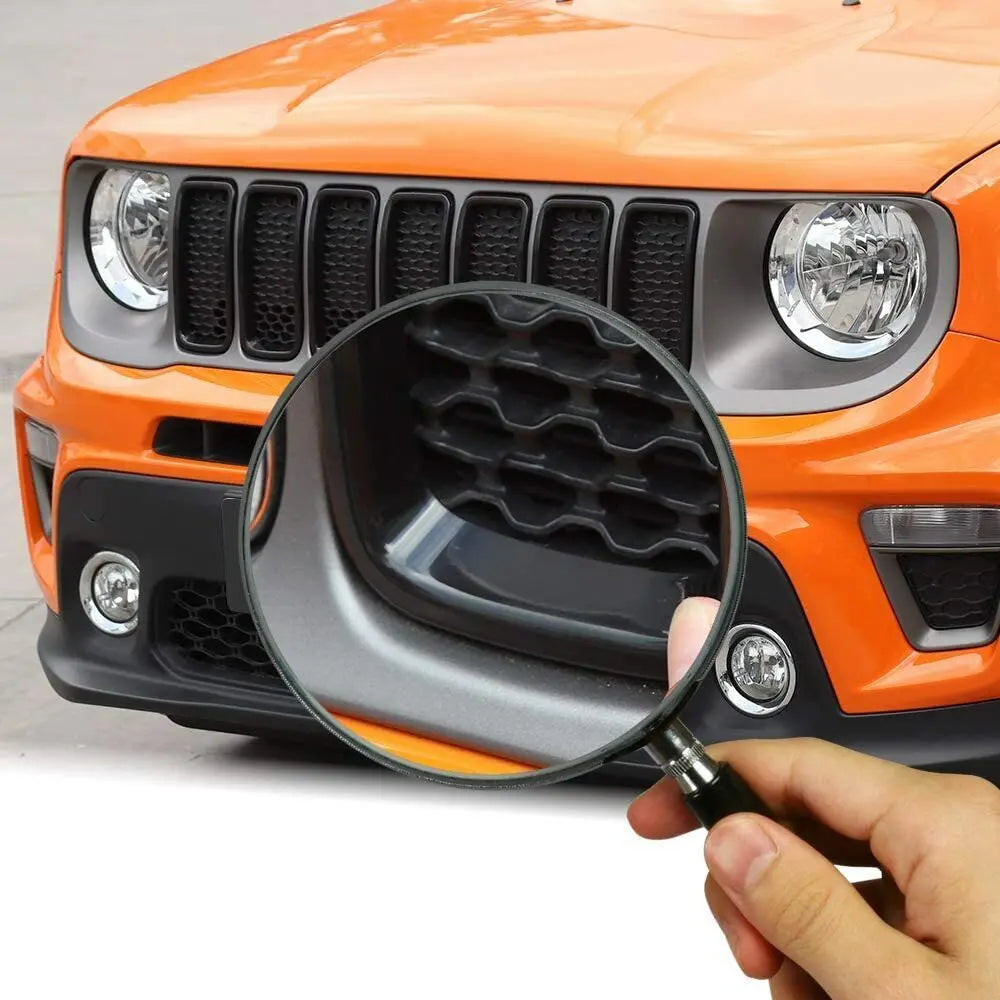 For 2019+ Jeep Renegade Front Grill Inserts & Headlight Bezels Angry Eyes Trim