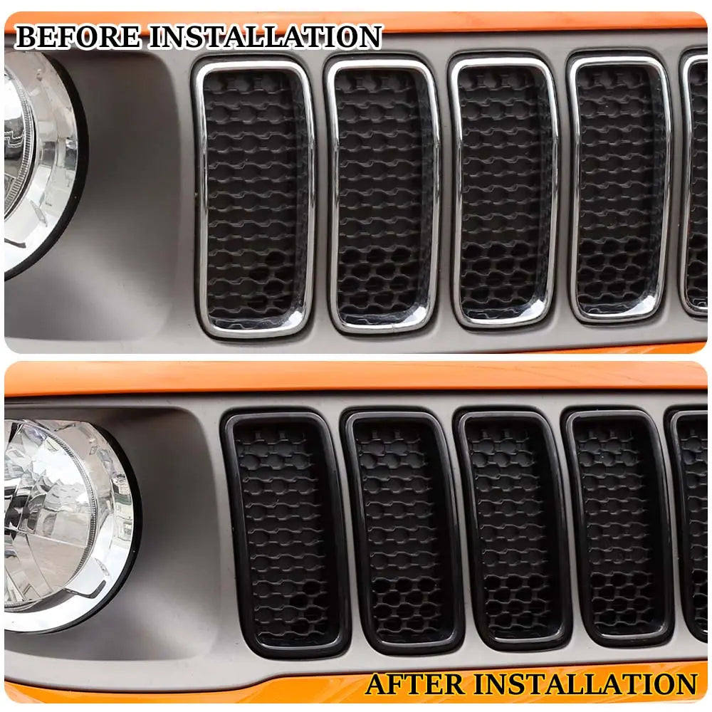 For 2019+ Jeep Renegade Front Grille Inserts Cover Trim Kit