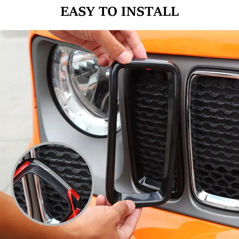 For 2019+ Jeep Renegade Front Grille Inserts Cover Trim Kit