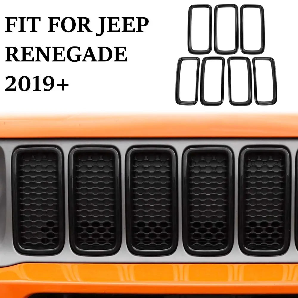 For 2019+ Jeep Renegade Front Grille Inserts Cover Trim Kit