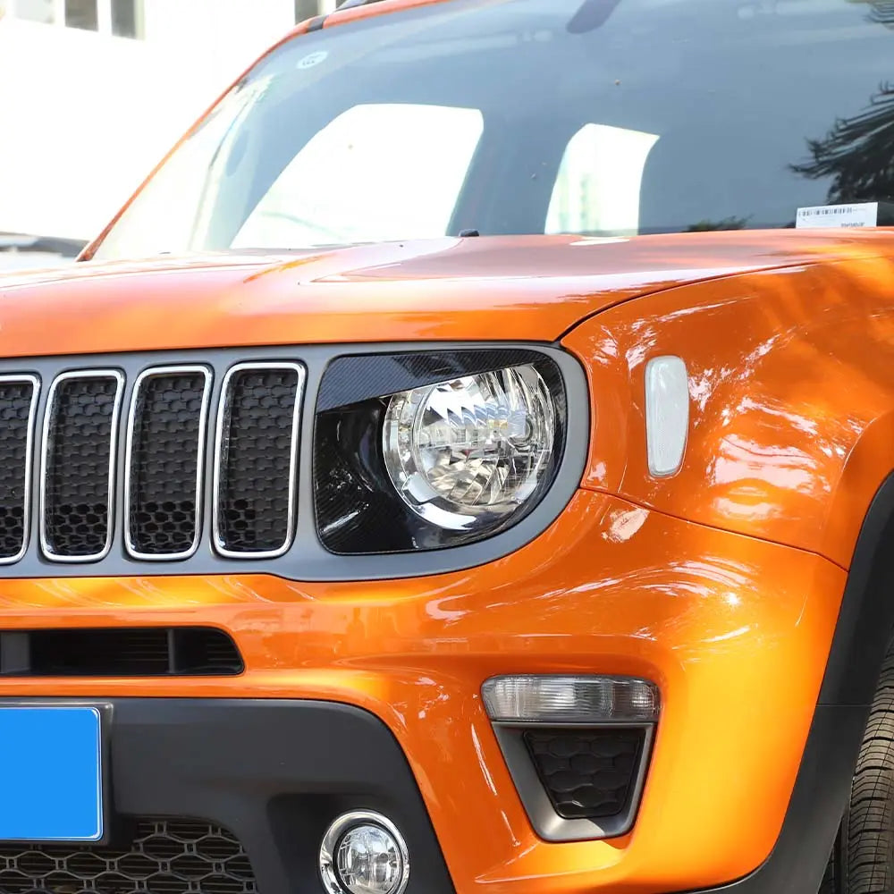 For 2019+ Jeep Renegade Headlight Bezels Angry Eyes Head Lamp Ring Trim Bezels