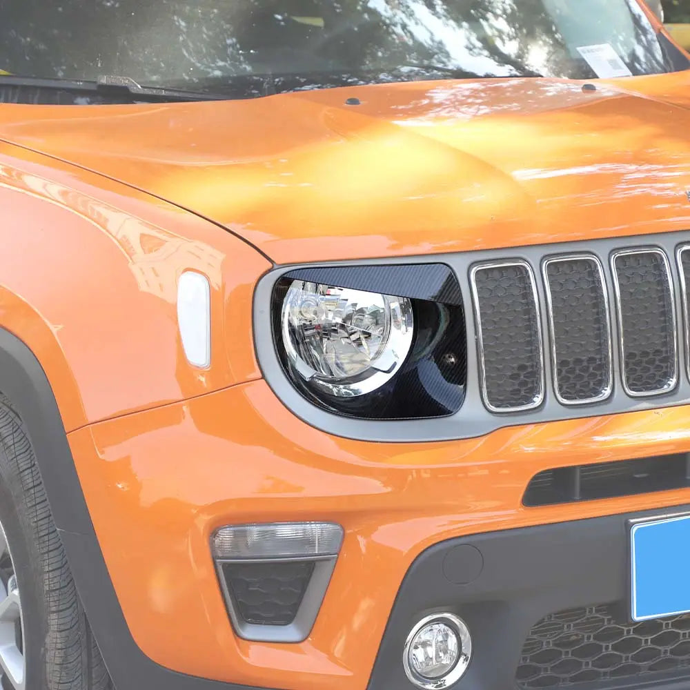 For 2019+ Jeep Renegade Headlight Bezels Angry Eyes Head Lamp Ring Trim Bezels