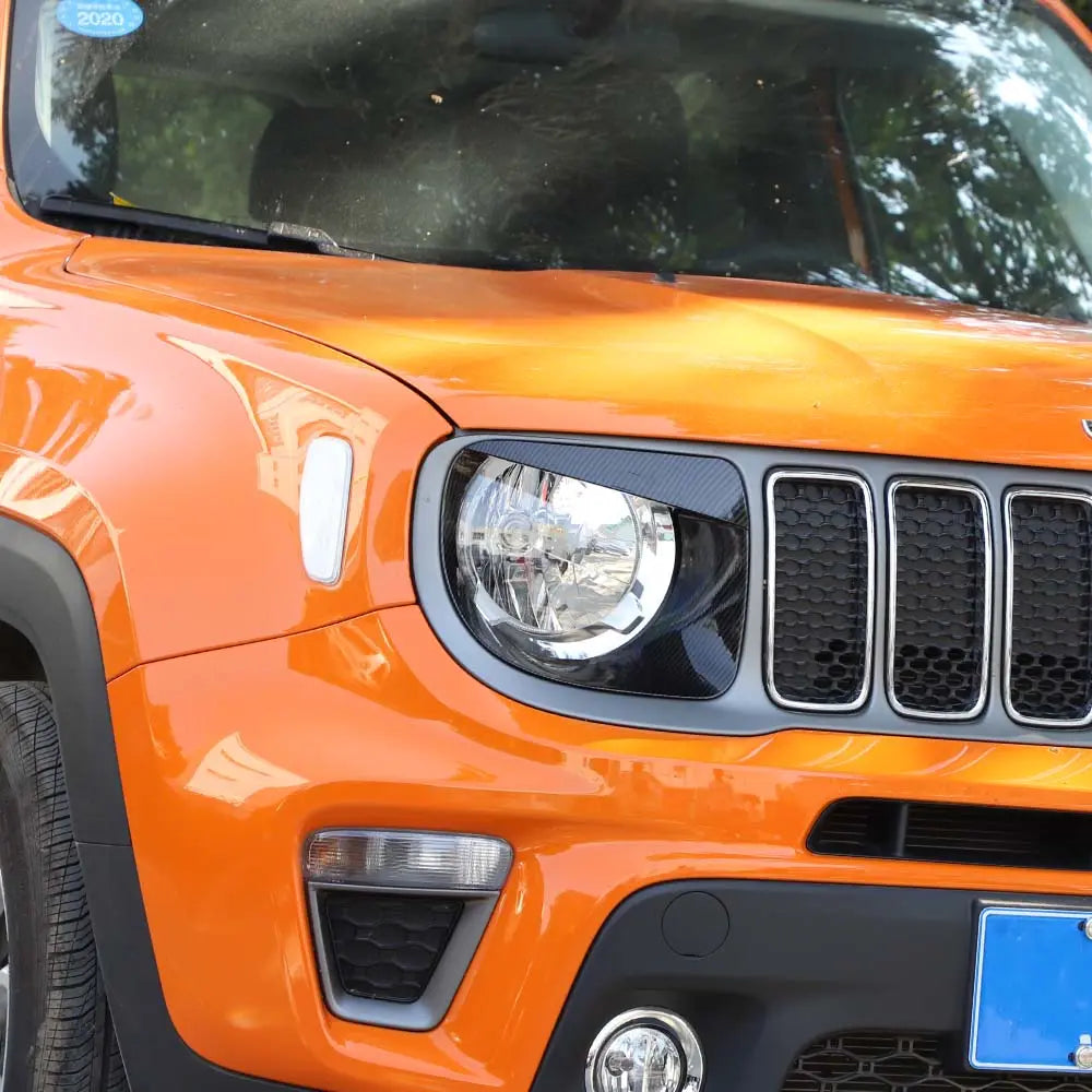 For 2019+ Jeep Renegade Headlight Bezels Angry Eyes Head Lamp Ring Trim Bezels