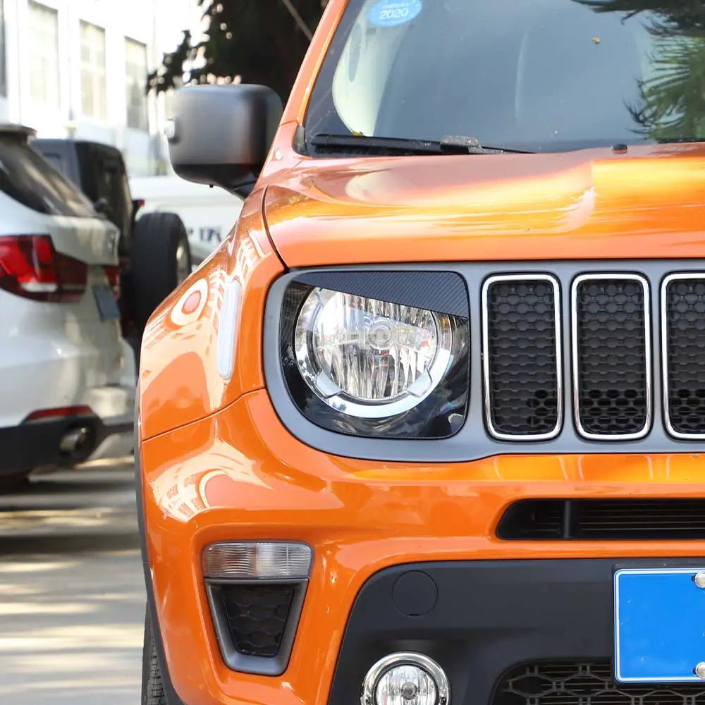 For 2019+ Jeep Renegade Headlight Bezels Angry Eyes Head Lamp Ring Trim Bezels
