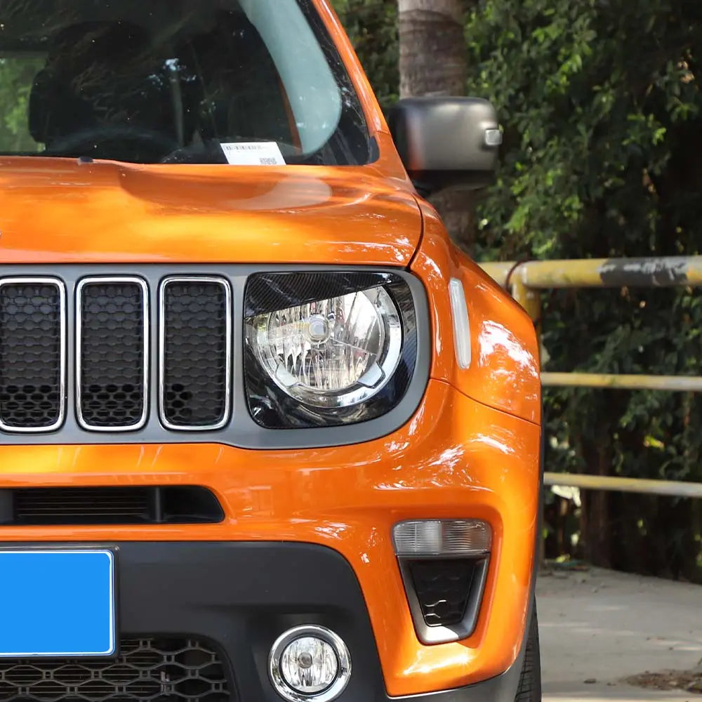 For 2019+ Jeep Renegade Headlight Bezels Angry Eyes Head Lamp Ring Trim Bezels