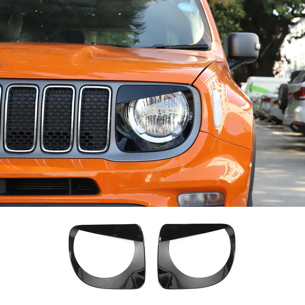 For 2019+ Jeep Renegade Headlight Bezels Angry Eyes Head Lamp Ring Trim Bezels