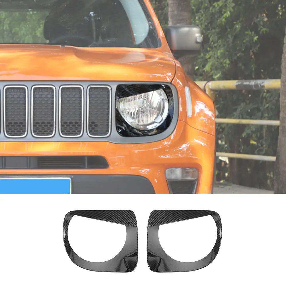 For 2019+ Jeep Renegade Headlight Bezels Angry Eyes Head Lamp Ring Trim Bezels
