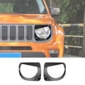 For 2019+ Jeep Renegade Headlight Bezels Angry Eyes Head Lamp Ring Trim Bezels