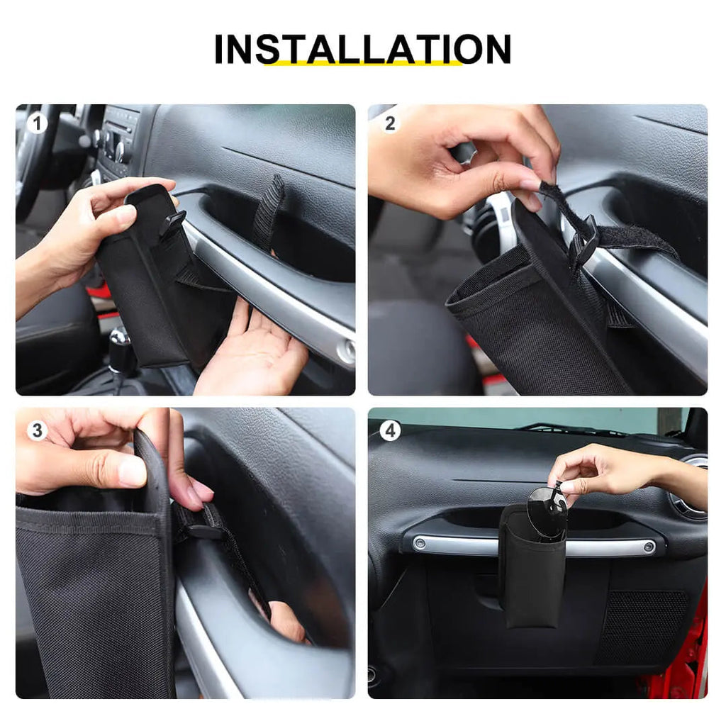 For 2019+ Jeep Wrangler JL/Gladiator JT/Renegade Passenger Grab Handle Storage Bag Pouch Organizer Bag
