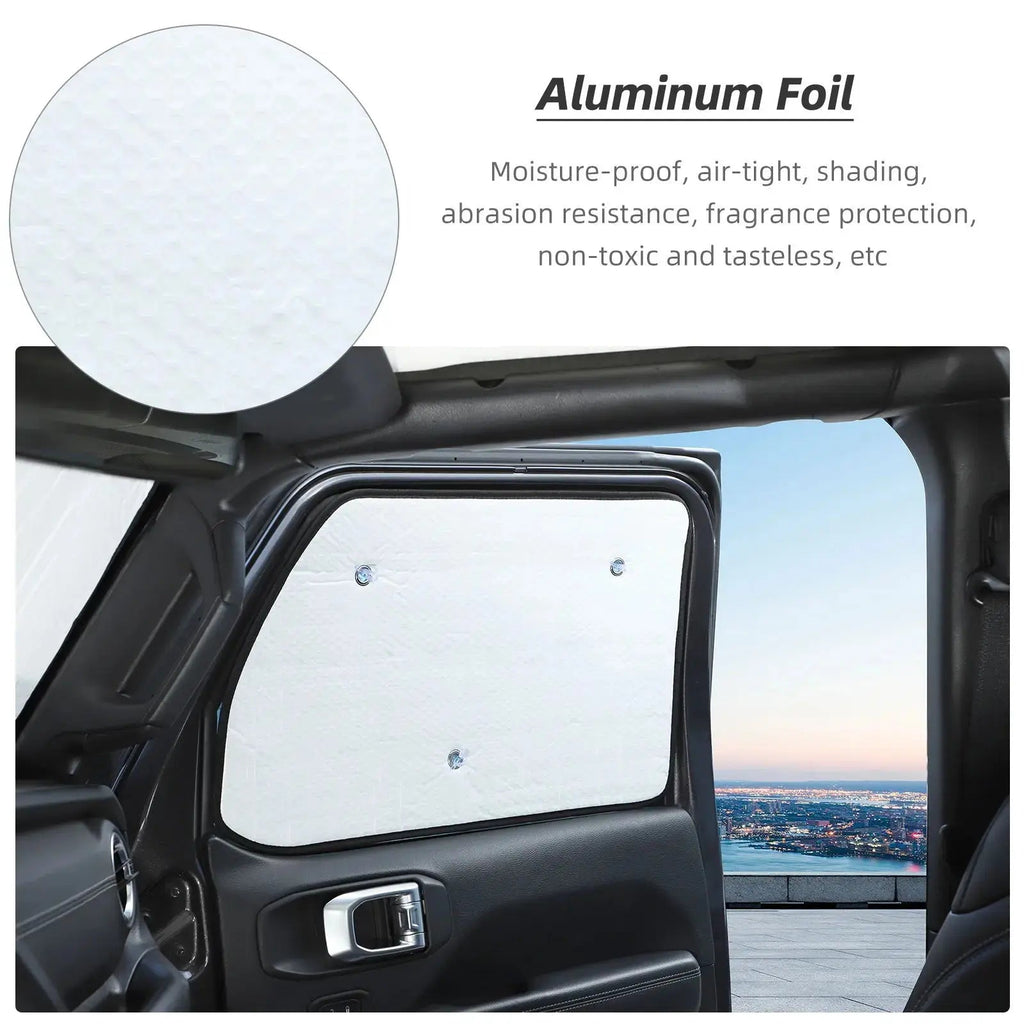 For 2018+ Jeep Wrangler JL JLU 4-Door Windshield Sunshade Side Full Window Sunscreen Heat Insulation Sun Visor 8PCs