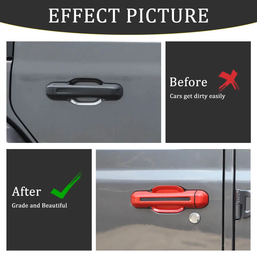 For 2020+ Jeep Gladiator JT Door Handle Shell Cover Door Bowl Trim Kit