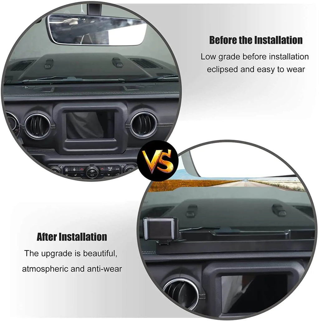 For 2021-2023 Jeep Wrangler JL JLU Gladiator JT 4XE Dashboard Phone Holder with Storage Tray