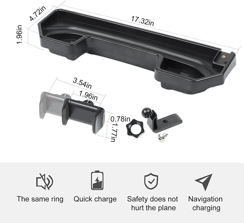For 2021-2023 Jeep Wrangler JL JLU Gladiator JT 4XE Dashboard Phone Holder with Storage Tray