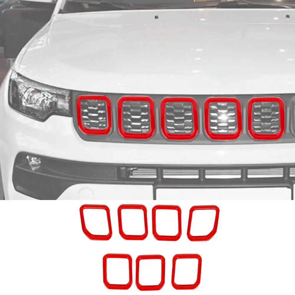 For 2022+ Jeep Compass 7 x Front Grille Grill Insert Cover Trim