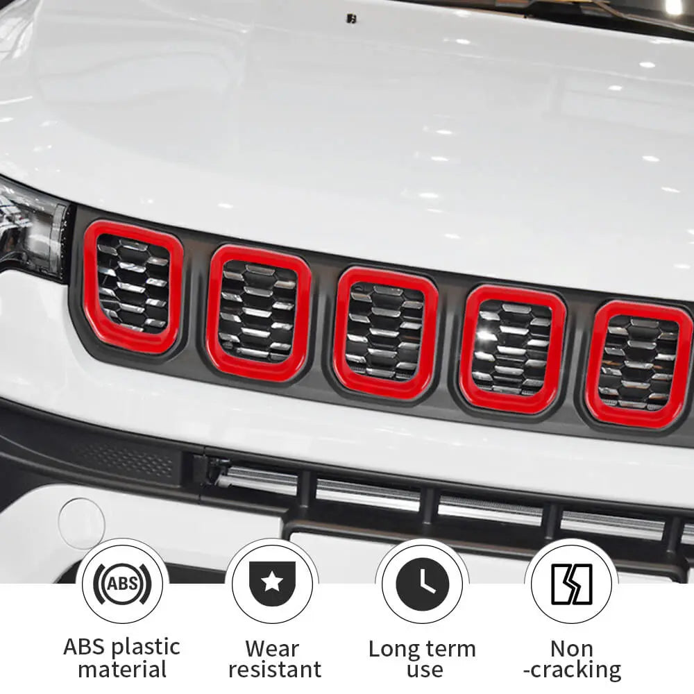 For 2022+ Jeep Compass 7 x Front Grille Grill Insert Cover Trim