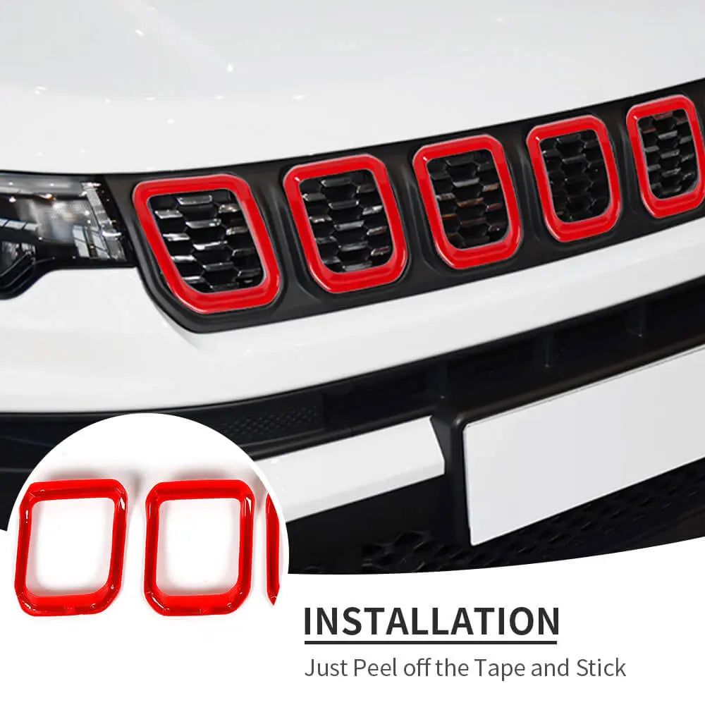 For 2022+ Jeep Compass 7 x Front Grille Grill Insert Cover Trim
