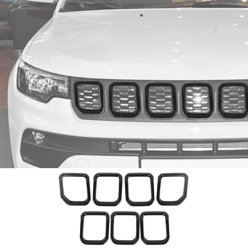 For 2022+ Jeep Compass 7 x Front Grille Grill Insert Cover Trim