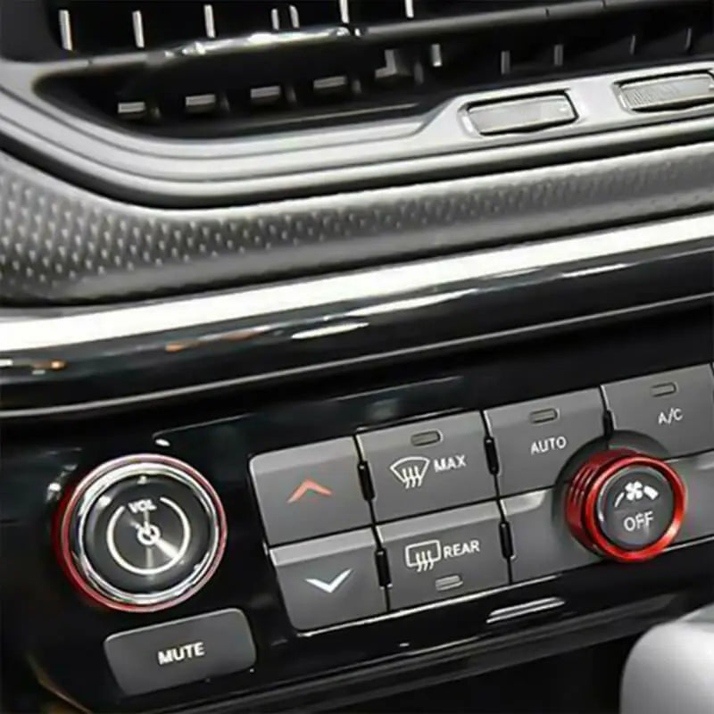 For 2022+ Jeep Compass Air Condition Audio Adjustment Switch Knob Cover Trim Ring (3 pcs)