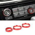 For 2022+ Jeep Compass Air Condition Audio Adjustment Switch Knob Cover Trim Ring (3 pcs)