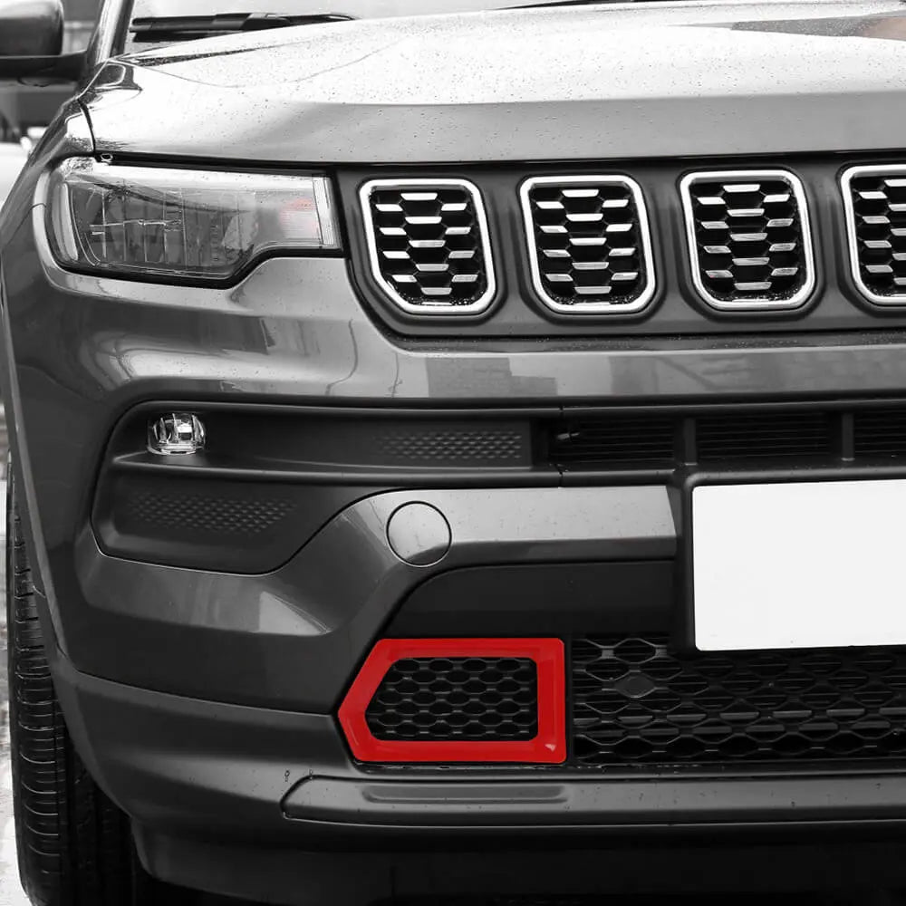 For 2022+ Jeep Compass Front Bumper Grill Frame Bezel Cover Decoration Trim