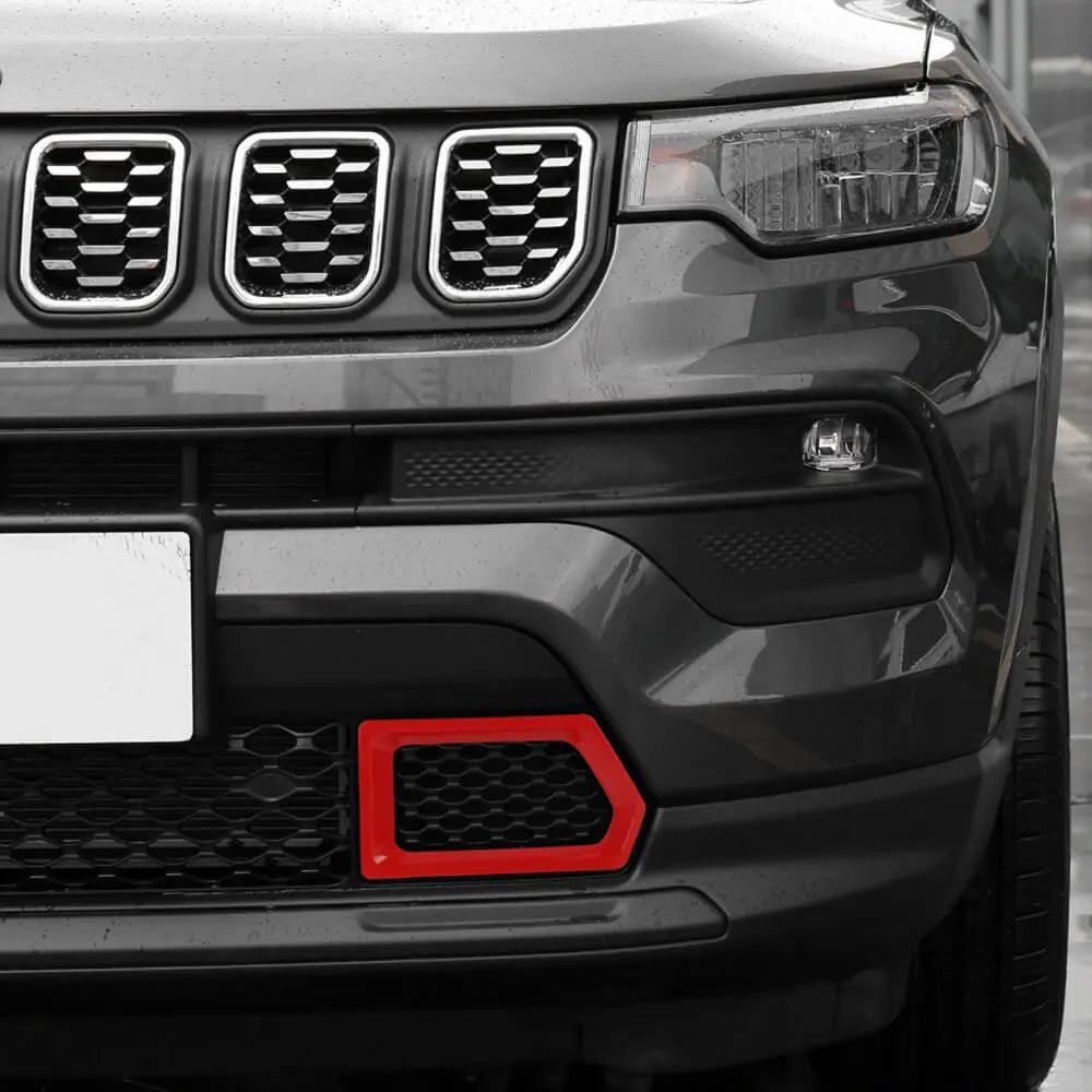 For 2022+ Jeep Compass Front Bumper Grill Frame Bezel Cover Decoration Trim