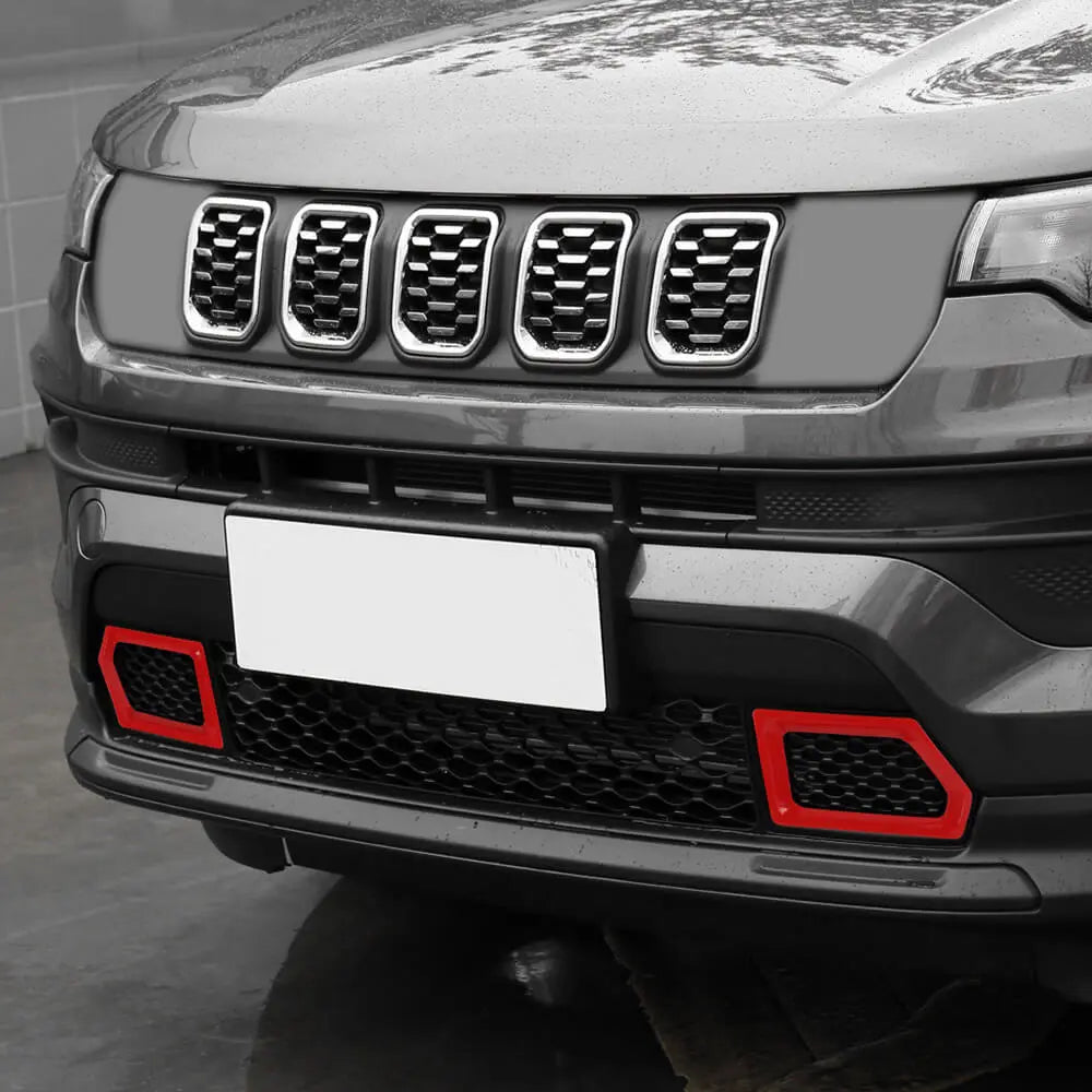 For 2022+ Jeep Compass Front Bumper Grill Frame Bezel Cover Decoration Trim
