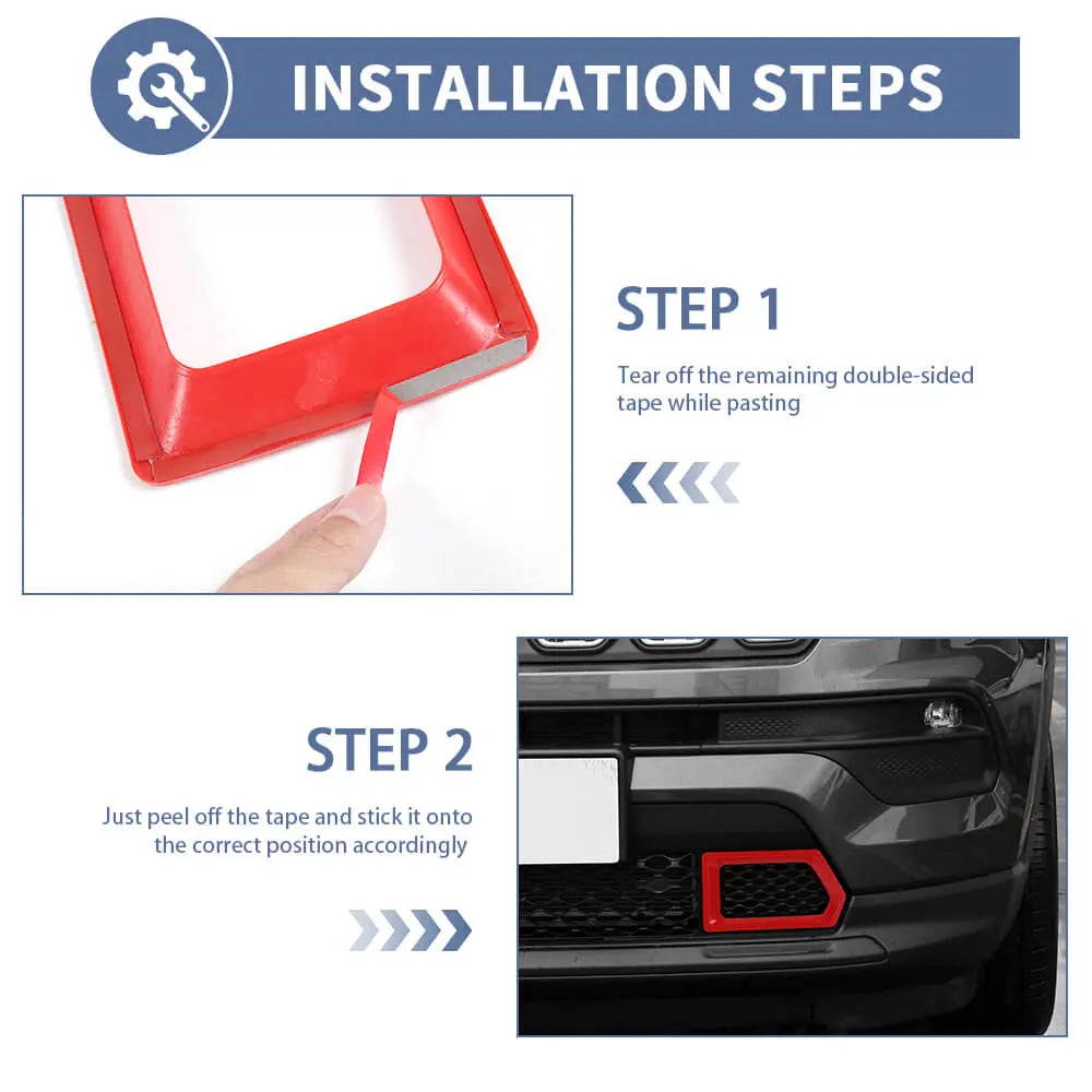 For 2022+ Jeep Compass Front Bumper Grill Frame Bezel Cover Decoration Trim