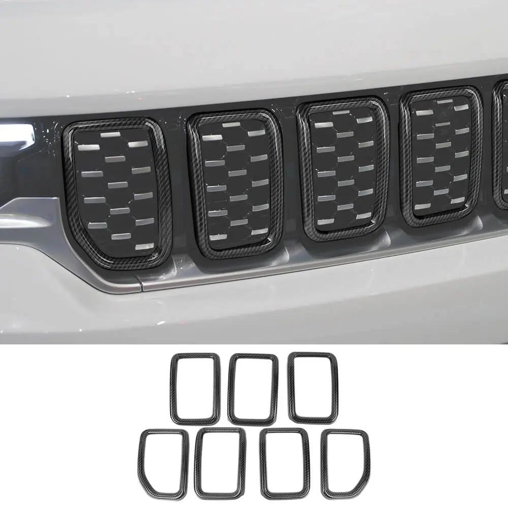 For 2021+ Jeep Grand Cherokee L 7 x Front Grille Grill Insert Ring Cover Trim