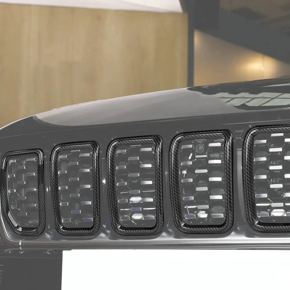 For 2021+ Jeep Grand Cherokee L 7 x Front Grille Grill Insert Ring Cover Trim