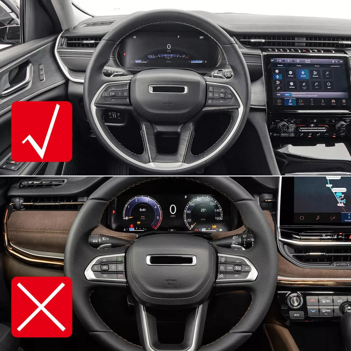 For 2021+ Jeep Grand Cherokee L Dashboard Decor Cover Trim Frame